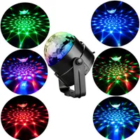 Strobe LED DJ Ball Home KTV Navidad Boda Show LED RGB Crystal Magic Ball Effect Lights Sound activado Láser Proyector Dropship