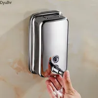 Liquid Soap Dispenser DyuIhr Stainless Steel Square Press Wall-mounted Bathroom Shampoo Shower Gel Box Accessories