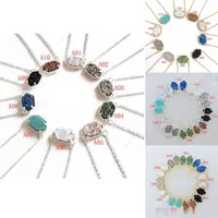 Heißer Verkauf Druzy Halsketten Baumeln Ohrring Set Für Frauen Geometrisch Natürliche Druppen Stein Anhänger Charme Ketten Weibliche Modeschmuck