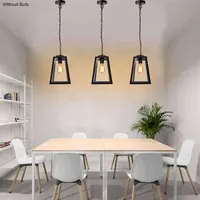 New Design 110-240V Wide Pressure American Wrought Iron Glass Chandelier E26 Interface Black Painted Gold Painted Dining Pendant Light