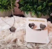 Yüksek Kaliteli Takı Setleri 3D Kalp Aşk Kolye Mektup Küpe Gerdanlık Kolye Moda Paslanmaz Çelik 14 K Altın Gümüş Gül Kaplama Düğün Kadınlar Toptan