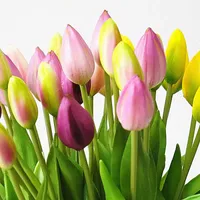 7 unids / manojo toque real suave silicona tulipanes artificiales flor para el hogar decoración de boda falsa flores de mano brida flores tulip tort.11123