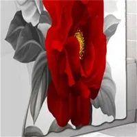 4ピースエレガントな花柄シャワーカーテントイレカバーマット滑り止め敷物セットバスルーム防水バスカーテン697 K2