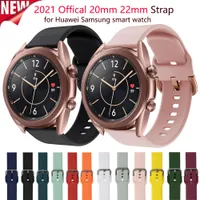 22mm 20mm Siliconen Strap voor Samsung Galaxy Watch Active 2 40/44mm Gear S2 Huami Amazfit BIP Sports Polsband Huawei Band