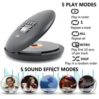 T CD204 Lettore CD portatile Bluetooth con batteria ricaricabile LED Display Personal Walkman per godersi Musica42A08