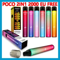 정통 POCO 2IN1 스위치 일회용 전자 담배 장치 키트 1000 + 1000 퍼프 950mAh 배터리 3 + 3ml 미리 페리 카트리지 포드 vape 펜 EU 무료 배송