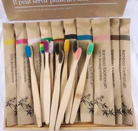 Doğal Bambu Diş Fırçası Yumuşak Saç Çevre Koruma Otel Bozunur Kraft Kağıt Ambalaj Tek Kullanımlık Diş Fırçaları