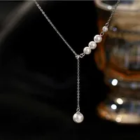 Brange francese collana di perle da donna luce di lusso di lusso di lusso sti stile minimalista regolabile clavicola catena gioielli all'ingrosso