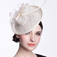 Chapeaux radin dentelle de dentelle imprimée motif imprimé mode pôle coiffe head bandeau d'ivoire banquet chapeau de mariage lolita wholesale