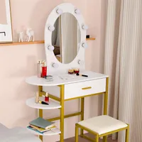 Nordic Luxury Dresser Armazenamento Quarto Mobiliário de Mobiliário de Molção Making Makeup com LED Light Espelho