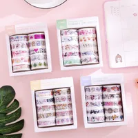 10rolls limband Kawaii Washi Tape Donuts Cartoon Masking DIY Dekorativa Wrapping Craft Mönster för Konstkort Dekorationer 2016