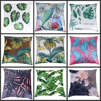Rainforest Leaves Africa Tropical Plants Hibiscus Flower Throw Linen Pillow Case Chair Sofa Cushion Cover Free Shipping 157 Y2