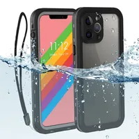 Designed for iPhone 13 Pro Max Waterproof Case Home Built-in Screen Protector 360° Full Body Protective Dust-Proof Shockproof Cases with Lanyard & Cleaning Cloth - B100