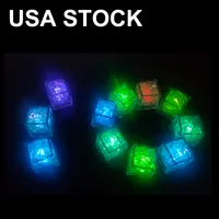 LED Kunstmatige Lichtgevende Ijsblokjes Verlichting Bar Crystal Cube Light-up Gloeiend voor Romantische Party Bruiloft Xmas Gift Decoration USA Stock