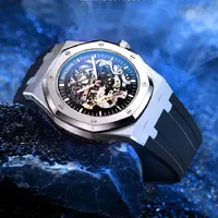 2021 Haolunshi Holuns relógio masculino moda oco impermeável relógio mecânico automático completo