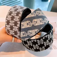 European e americano grande estilo de marca larga versão simples moda bordado denim impresso headband all-match rede de partida infravermelha d