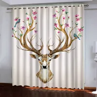 Personalize a cortina de janela europeia cortina animal impressão 3d cortina cortinas 2021
