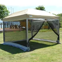 Pergolas на открытом воздухе садовый оттенок с сетчатой ​​стеной рекламной палатки навесной навес закрытый выдвижной складной прозрачный сарай четыре угла зонтика ноги навес