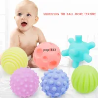 Zachte lijm Multi-textuur baby hand bal speelgoed 3-6-12 maanden babys leren om puzzel tactiele sensorische massage te kruipen
