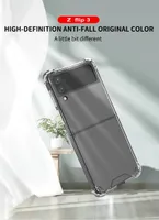 1.5mm transparante schokbestendige acryl hybride pantser harde telefoon gevallen voor Samsung z flip 3 z vouw 3 duidelijke case cover
