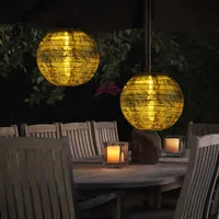 20 cm Solaire LED Lanterne Ekstrentiür Geçerli Festivali Lanterne Jardin Veranda Cour Guirlande Clairage Suspnonu Pour la Fte Dcor de Q0810
