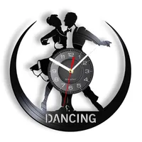 Wanduhren Tanzen Vintage Uhr mit LED-Hintergrundbeleuchtung Walzer Pas de Deux Respeced Record Watch Art-Wall Decor