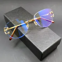 명확한 눈 안경 프레임 패션 망 장식 빈티지 카터 럭셔리 디자이너 안경 세련된 안경 무선 광학 고품질
