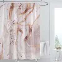 Marmor Muster Duschvorhang 180cm Polyestergewebe Wasserdichte Badezimmerdekoration 3D Gedruckt Gedruckt Badezimmer Vorhang mit Ring