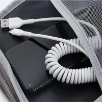 USB-kabels Type C V8 Micro Spring Cable Data 2A Fast Charger Extension 2cm tot 2M Kabelkoord Weven Touwlijn voor Universele Telefoon