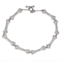 Charmante klassische achtabschnitts-Knochen-Halskette voller Diamanten blinkt Diamanten Fünf-Sekt-Knochen-Saturn-Halskette Europäer und amerikanisches Punk