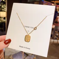 펜던트 목걸이 Davini Heart Golden Chain Square Shape Romantic Letters Necklace Jewelry 여성 선물 MG283