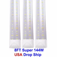 Super Brite WhiteD LED Shop Light V-en forme de V 2 3 4 LED 8FT LED Tube lumières T8 Tubes à LED intégrées Doubles côtés SMD2835 Éclairage fluorescent AC85-265V USA Stock