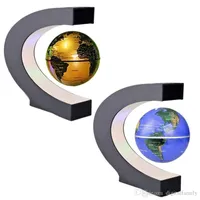 Novelty C Form LED Världskarta Flytande Globe Magnetisk Levitation Lätt Antigravity Magic / Novel Lampa Födelsedag Hem Dec Night Lamp