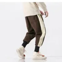 Erkek Pantolon Hip Hop Kargo Jogger Pantolon Erkek Polar Pantolon Kış Rahat Sıcak Joggers Sweatpants Erkekler Harem Japon Streetwear 5XL