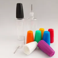 Botellas de plástico con punta con puntas de metal 10ml 15ml 20ml 30ml Botella de aguja vacía para E Liquid PET Bottle Bottle Vapor Zumo de ojos