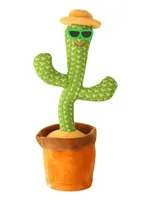 Wriggle Dancing Cactus cantar decoração de brinquedo de pelúcia eletrônica para crianças engraçadas de educação infantil