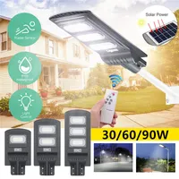 30W/60W/90W LED Solar Street Lights Waterproof IP65 PIR Motion Sensor Remote Control Outdoor Lighting Security Light