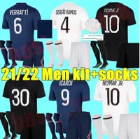 Maillots football 2021 2022 soccer Jerseys Psgs 21 22 SERGIO RAMOS MBAPPE ICARDI shirt VERRATTI MARQUINHOS adult Men kit sets maillot de foot