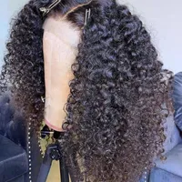 Lace Wigs Afro Kinky Curly Wig 13x4 Transparent HD Front Remy Brazilian Human Hair 250 Density Preplucked Frontal