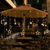 Струны луна светодиодные занавесные светильники на рождественский световой декор праздник сказочный свадебный украшение неоновое фонарь