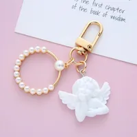 Party Favorit 10st Baby Shower Chopening Hjärta Ängel Keychain Girl Boy Dop Gift Söt Giveaway Souvenir