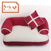 Four seasons kennels Pet Dog Sofa Beds With Pillow Detachable Wash Soft Fleece Cat Bed Warm Chihuahua Small Dogs 675 K2