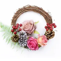 10 cm / 15 cm / 20cm rattan anello a buon mercato fiori artificiali ghirlanda secco fiore cornice per la casa decorazione natalizia fai da te floreale jllhcf