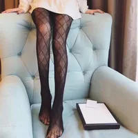 Stylish Classic Letter Mesh Sock Women Dance Tights Night Club Sexy Stockings Lady Party Tight Silk High Pantyhose