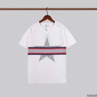 2022 Yeni Yaz Tasarımcı T Shirt Erkekler için Moda Ekip Boyun Mektubu Yıldız Baskı T-Shirt Erkek Kadın Giyim Kısa Kollu Tee