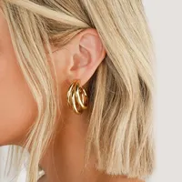 Stud ZHOUYANG Punk Exaggerated Earrings For Women Personality Chunky Gold Color Ear Studs Accessories Wholesale Jewelry Gift KCE056