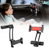 Car Back Seat Headrest Phone Holder Adjustable Backseat Tablet Mount Bracket Retractable Lazy Phone Stand For Pad