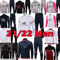 2021 2022 축구 Tracksuit PSGS MBappe Jacket Futbol 남성 긴 소매 Survetement Sets Hommes Sportswear 성인 훈련 정장 축구 Tracksuits Top