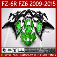 Cuerpo de moto para Yamaha FZ6 FZ 6 R N 600 6R 6N FZ-6N 09-15 Carrocería 103NO.211 FZ600 FZ6R FZ-6R 09 10 11 12 13 14 15 FZ6N 2009 2011 2011 2012 2013 2014 2015 2015 Fapers de OEM Green