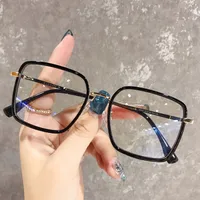 Büyük Çerçeve Kare Anti-Mavi Işık Gözlük Çerçevesi Büyük Boy Bilgisayar Gözlük Çerçevesi Kadınlar için Kare Optik Gözlük Gözlük 5 Renkler